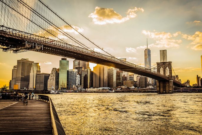 Brooklyn Bridge and Manhattan at sunset iStock_000048081118_Large-2